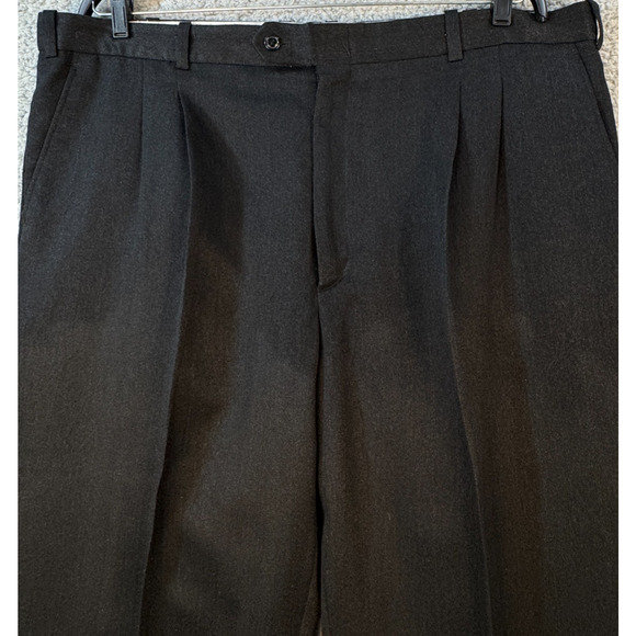 Haggar Cool Right Performance Flex Mens Black Pants 38x29 Classic Fit - Picture 9 of 16